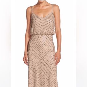 Adrianna Papell Art Deco Beaded Blouson Gown